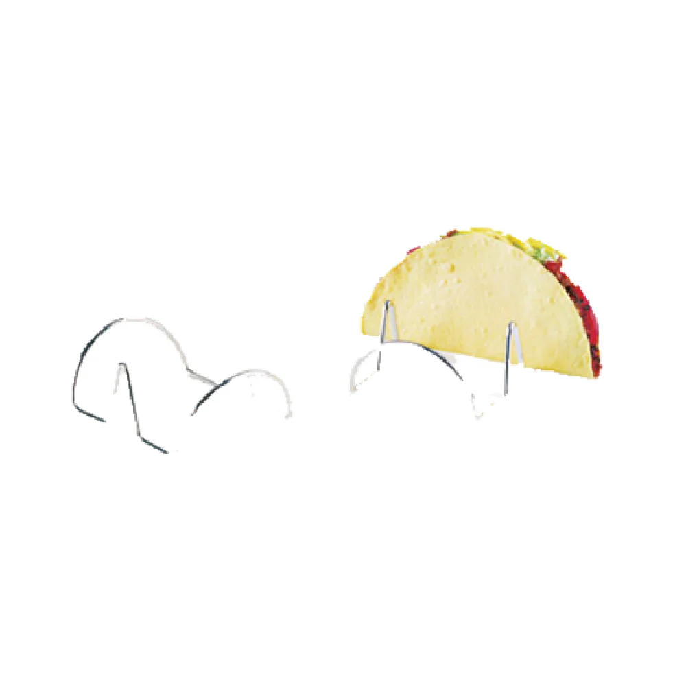 GET Enterprises 4-81855 4-1/4 Inch Taco Holder Stainless Steel Holds 2 Tacos