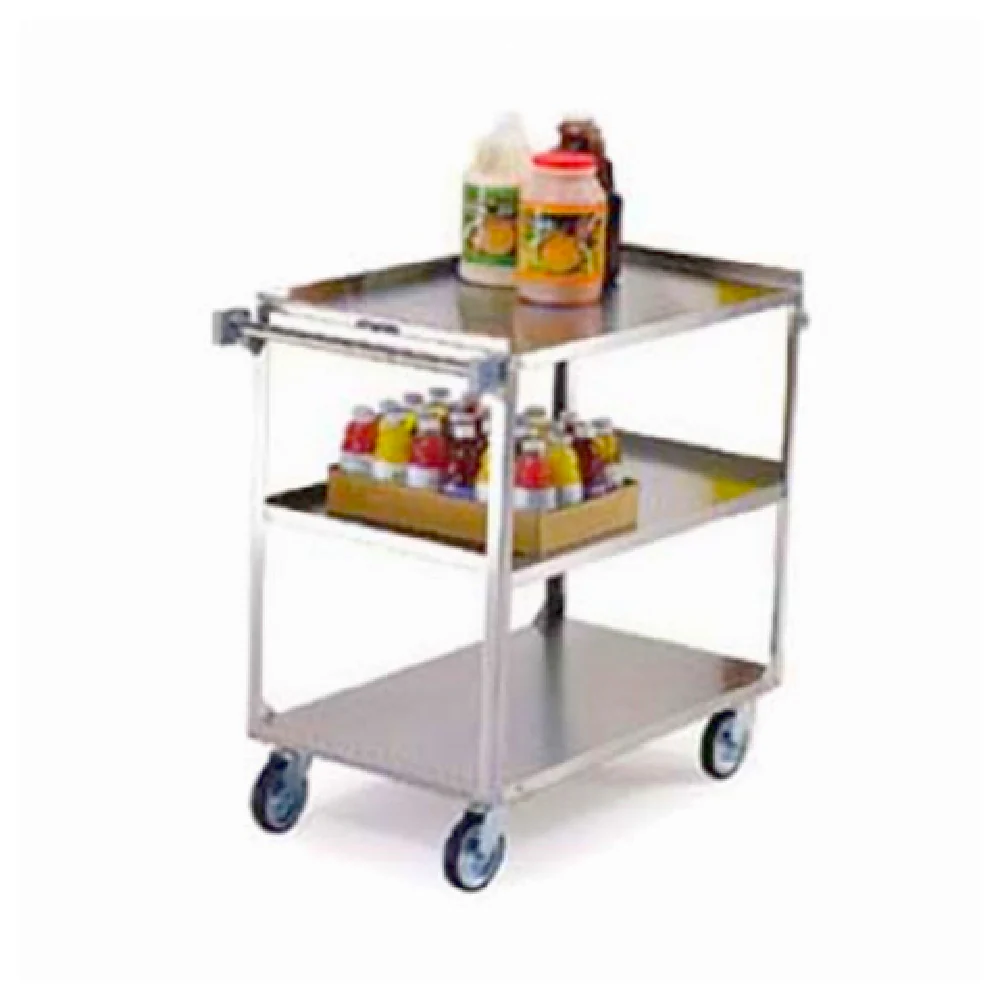 Lakeside 444 39 Inch Utility Cart 3-tier Stainless Steel Open Base with 500 lbs Capacity