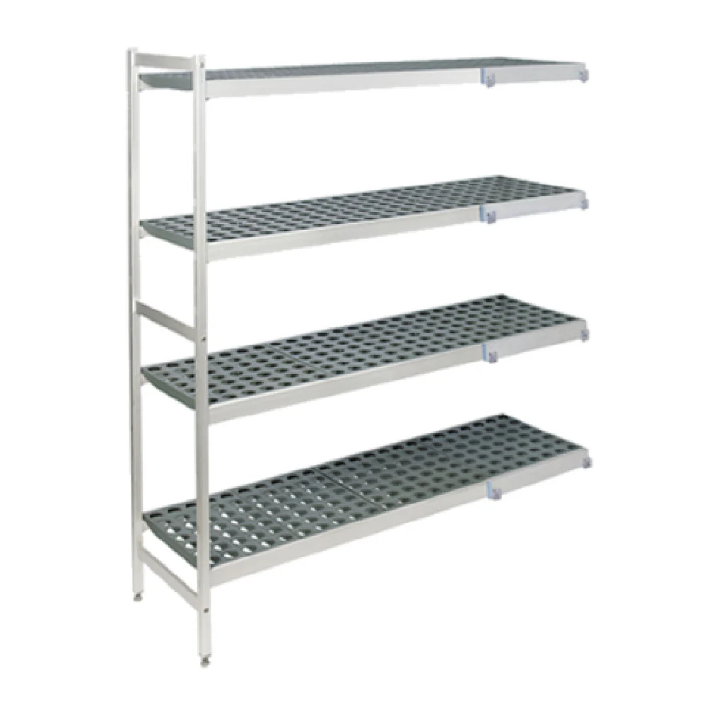 Fermod 4R47C83-CE 47 Inch Corner Expansion Kit 4-Tier Shelving Unit Plastic and Aluminum Gray