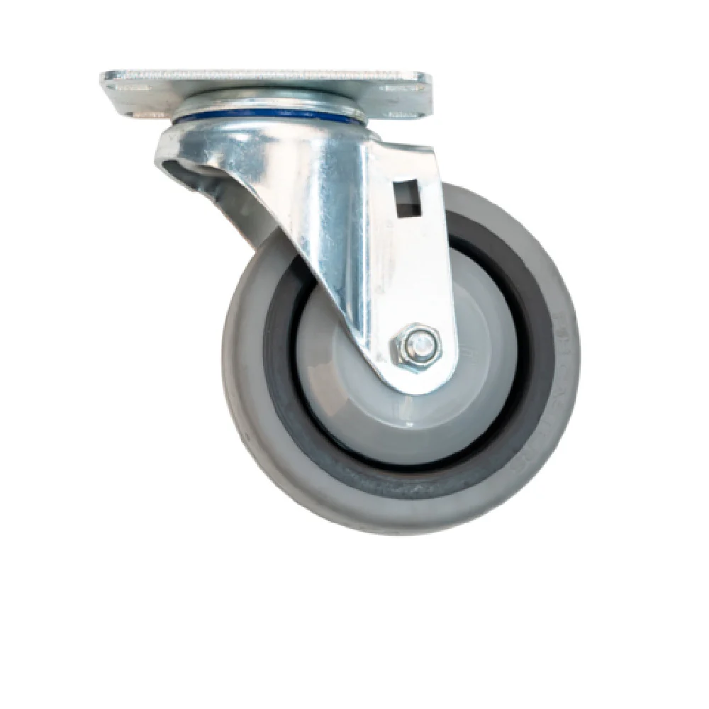 New Age Industrial C538 4 Inch Plate Caster Without Brake Thermoplastic Rubber New Age Industrial C538 4 Inch Plate Caster Without Brake Thermoplastic Rubber