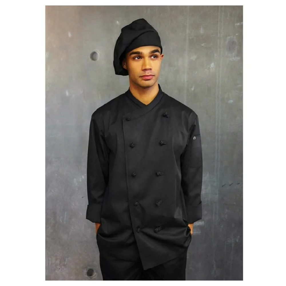 Chef Works COBL-BLK-3XL Double-breasted Long Sleeve Chef Coat Black Poly/Cotton Chef Works COBL-BLK-3XL Double-breasted Long Sleeve Chef Coat Black Poly/Cotton
