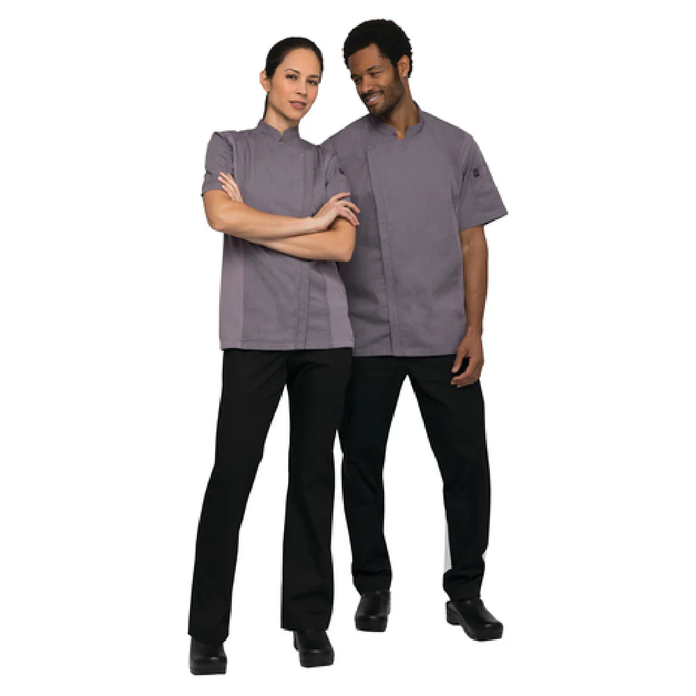 Chef Works BCSZ009-PUR-XL Chef's Coat XL Purple Short Sleeve with Cool Vent Sides Chef Works BCSZ009-PUR-XL Chef's Coat XL Purple Short Sleeve with Cool Vent Sides