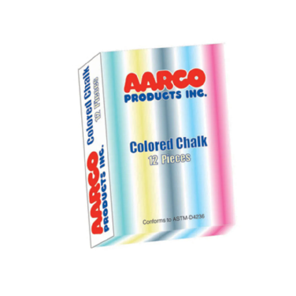 Aarco CCS-144 Chalk Colored 12 Pieces per Box with Descriptors 144 Boxes Cases Aarco CCS-144 Chalk Colored 12 Pieces per Box with Descriptors 144 Boxes Cases