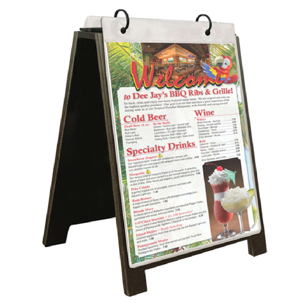 Menu Solutions HBSDFLIP-A 4 Inch X 6 Inch Tent Sign Hardboard with Flip Top