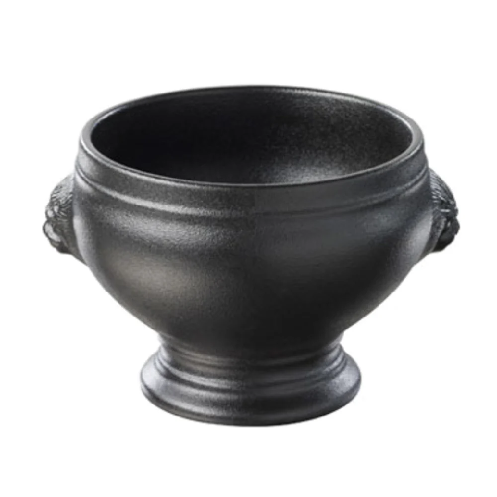 Revol 644698 12-1/4 Oz. Round Lion Head Soup Bowl Dishwasher Safe Porcelain Black Revol 644698 12-1/4 Oz. Round Lion Head Soup Bowl Dishwasher Safe Porcelain Black