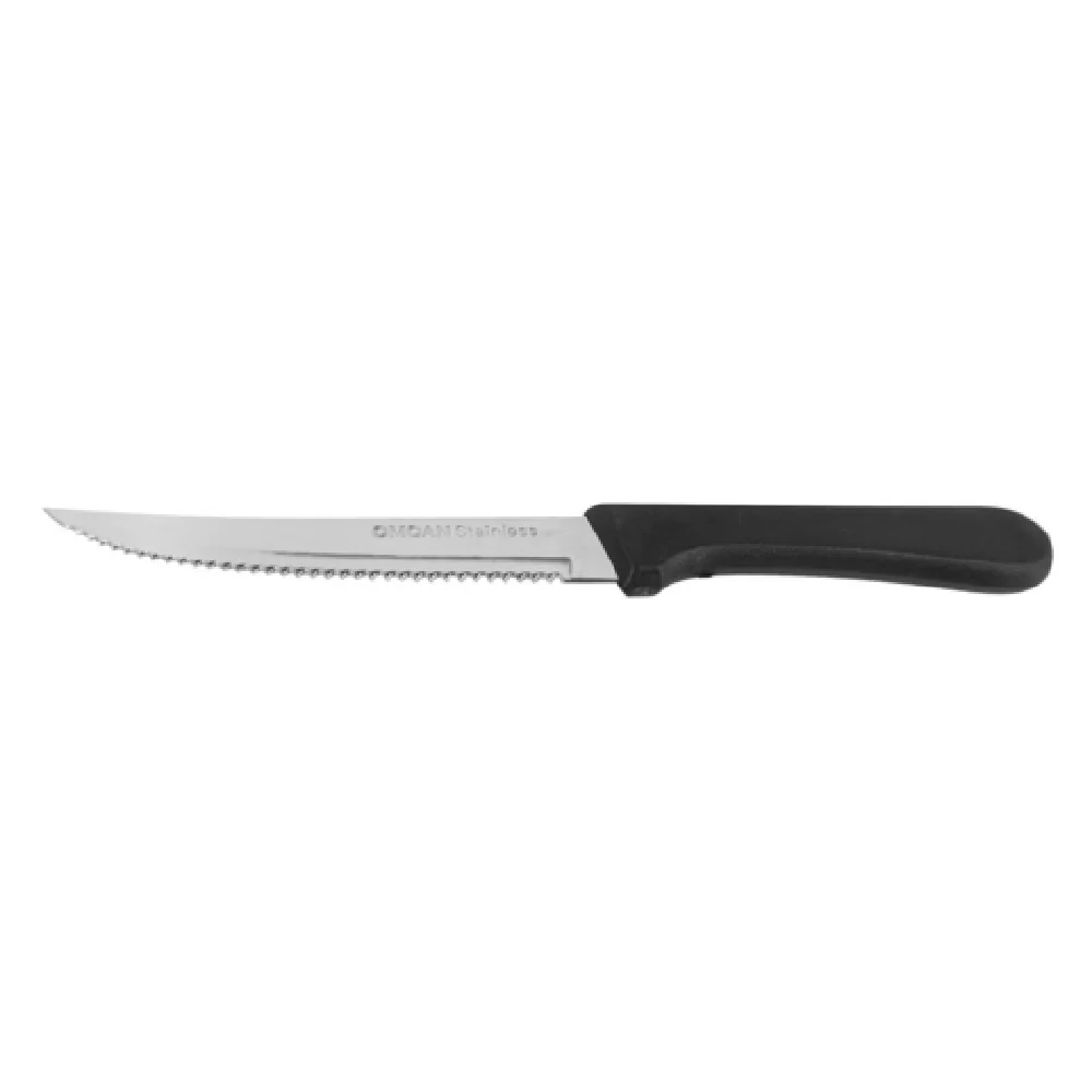 Omcan 11551 9 Inch Blade 3 Inch Handle Pointy Tip Dinner Knife Stainless Steel Plastic Handle