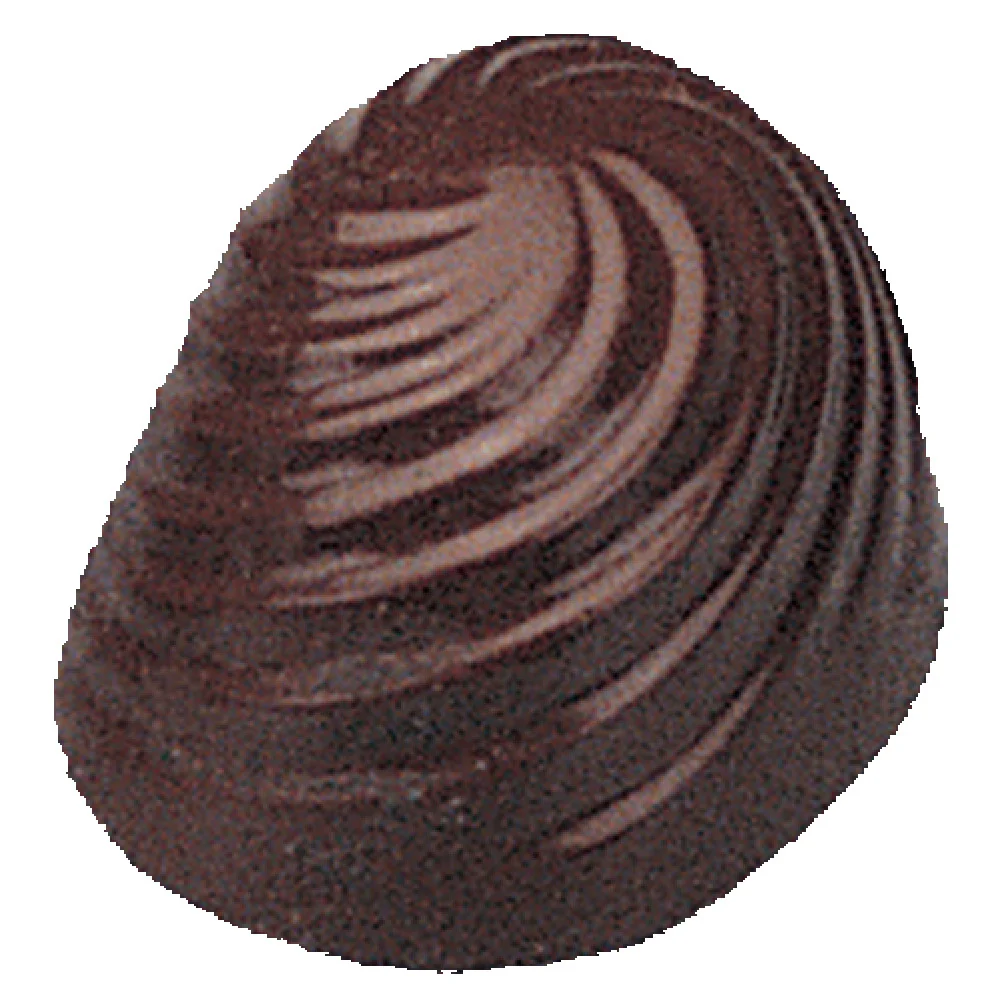 JB Prince K308 1-5/16 Inch Chocolate Mold Oval Swirl Polycarbonate JB Prince K308 1-5/16 Inch Chocolate Mold Oval Swirl Polycarbonate