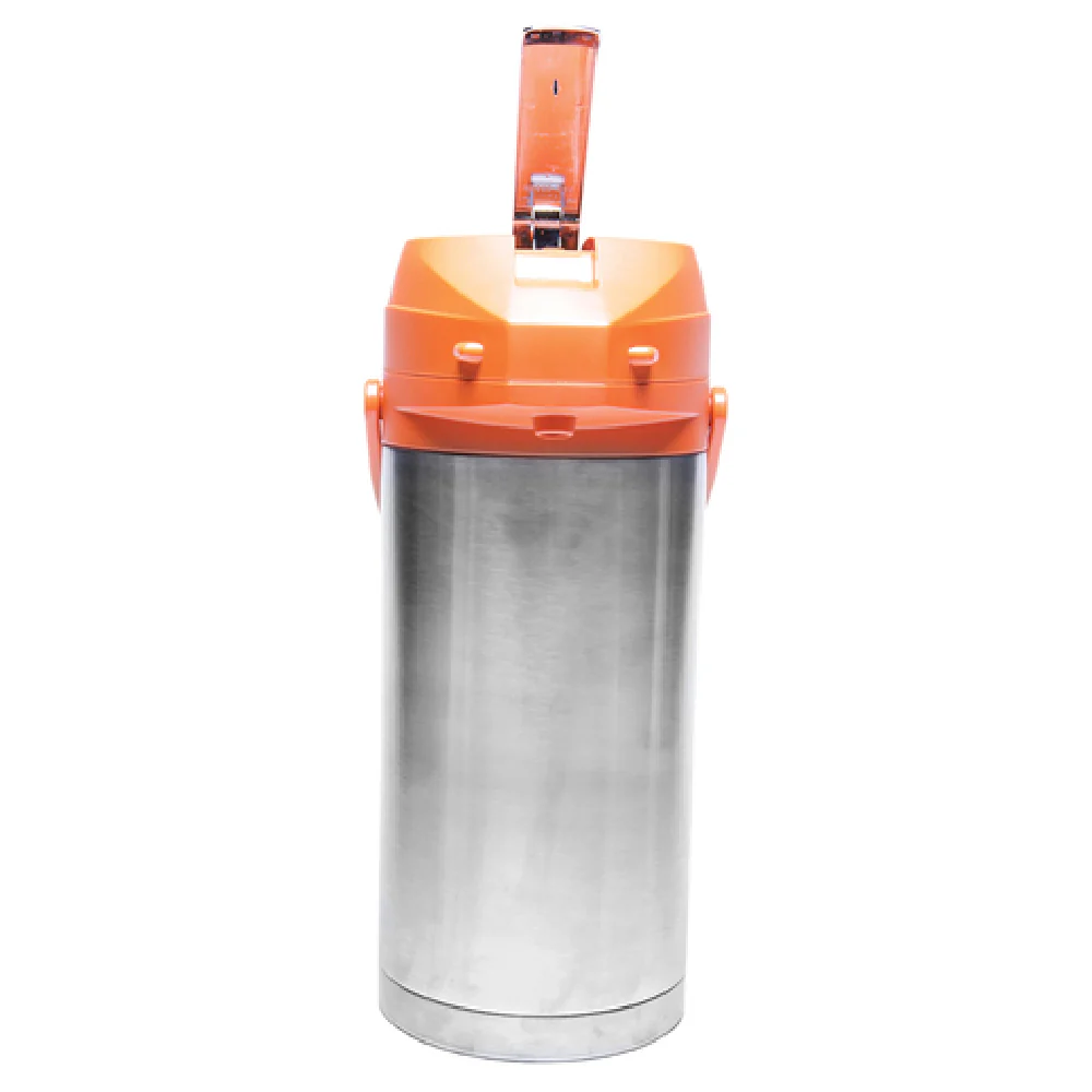 Service Ideas CTAL37OR 3.7 Liter Airpot Vacuum Insulated Lever Top Stainless Steel Orange