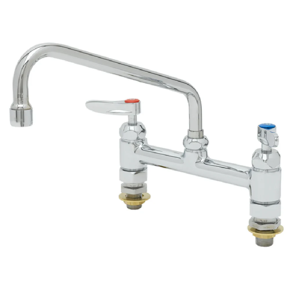 T&S Brass B-0220-61X-CCCR 10-Inch Swivel Spout Double Pantry Faucet with ADA Compliance