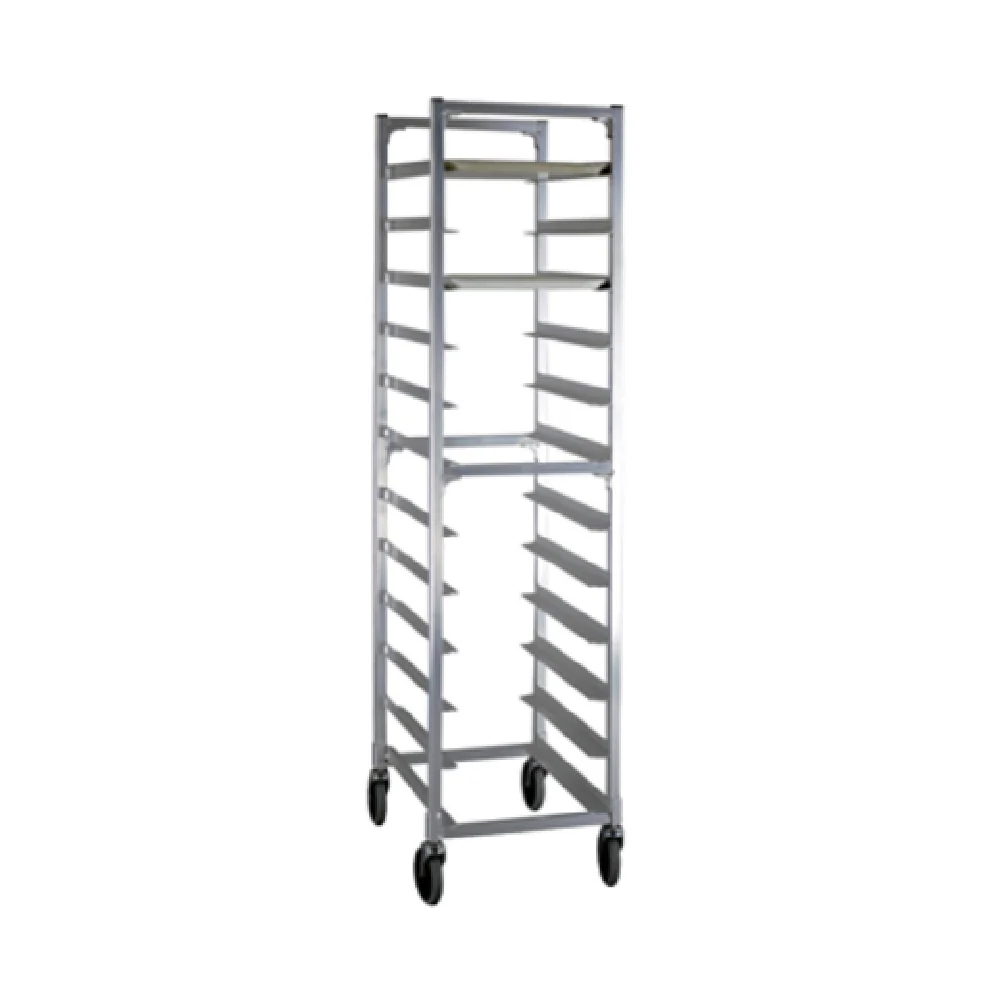 New Age Industrial NS832 17 Inch Mobile Tray Rack Aluminum Open Sides with Slides