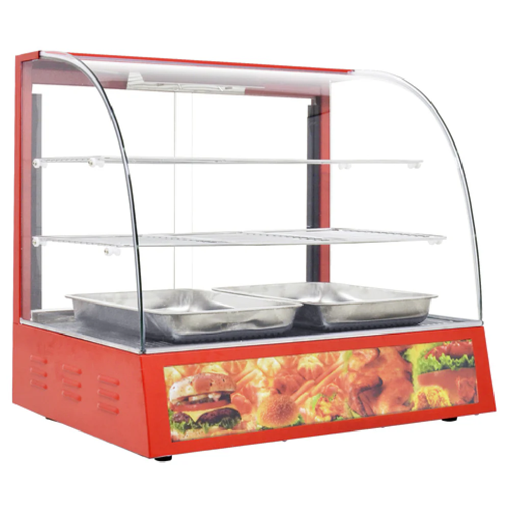 Omcan 21479 26 Inch Curved Glass Electric Display Case with 2 Shelves Omcan 21479 26 Inch Curved Glass Electric Display Case with 2 Shelves
