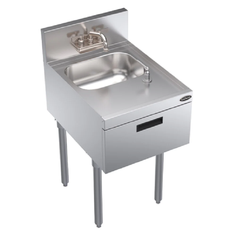 Krowne KR24-18ST 18 Inch Free Standing Underbar Hand Sink Unit Stainless Steel with Dispensers