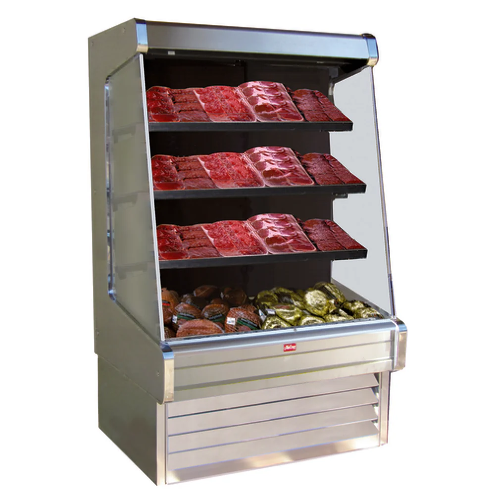 Howard-McCray SC-OM30E-5-S-LED 63 Inch Electric Meat Open Merchandiser with Stainless Steel