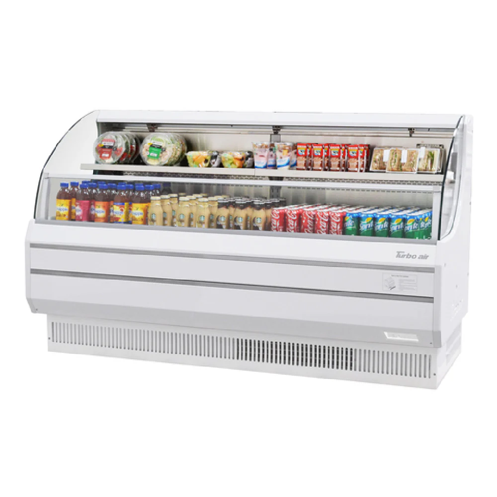 Turbo Air TOM-75LW(B)-N 75 Inch Horizontal Open Display Merchandiser Stainless Steel 14.8 Cu. Ft. Capacity Turbo Air TOM-75LW(B)-N 75 Inch Horizontal Open Display Merchandiser Stainless Steel 14.8 Cu. Ft. Capacity