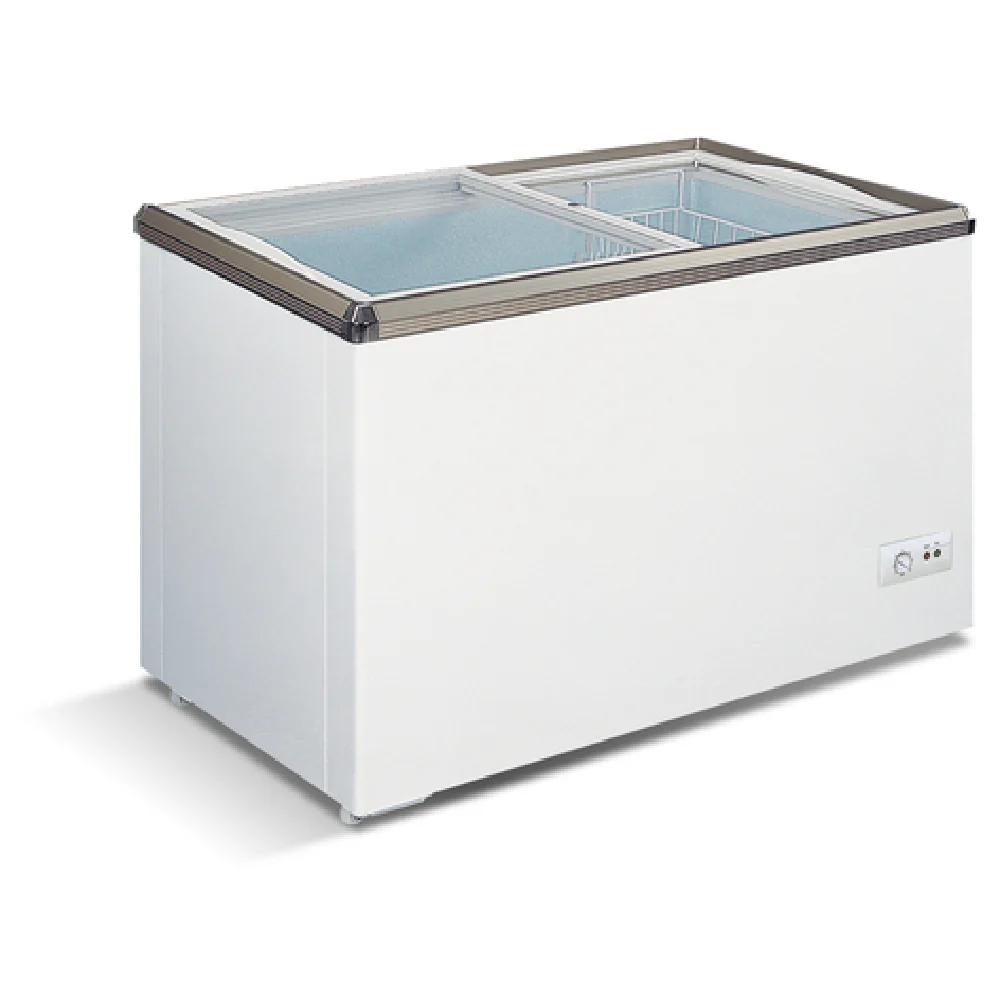 Omcan 45293 45 Inch Ice Cream Freezer 11 Cu Ft 2 Sections with Lock and Basket Omcan 45293 45 Inch Ice Cream Freezer 11 Cu Ft 2 Sections with Lock and Basket