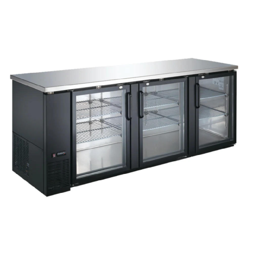Admiral Craft USBB-9028G 90 Inch U-STAR Back Bar Cooler 32.0 cu ft with Glass Doors
