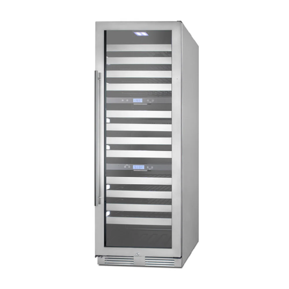 SWCP1988TCSS 23 Inch Triple Zone Wine Cellar Cabinet Stainless Steel with Locking Door