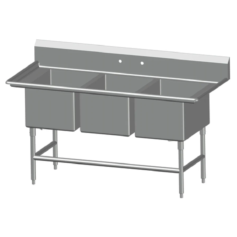 SPG International 3SL1824 Universal Stainless Sink Three Compartment 24 SPG International 3SL1824 Universal Stainless Sink Three Compartment 24