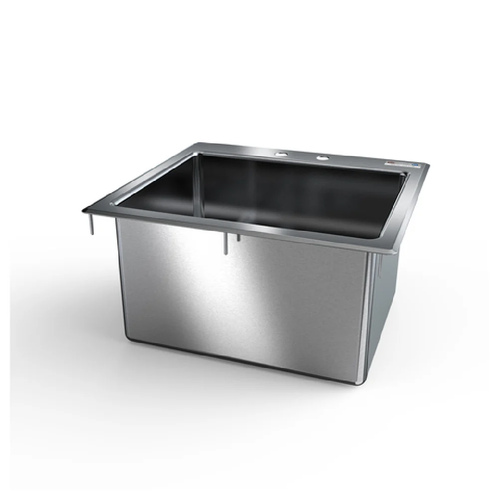 NBR Equipment DI-1-282012 31-5/8 Inch Drop-In Sink One Compartment Stainless Steel with Basket Drain NBR Equipment DI-1-282012 31-5/8 Inch Drop-In Sink One Compartment Stainless Steel with Basket Drain