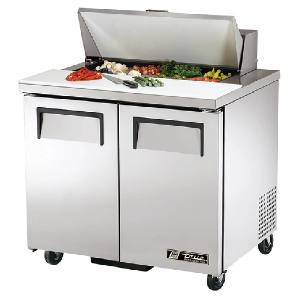 True Refrigeration TSSU-36-08-HC 36 Inch Sandwich Salad Unit Electric Stainless Steel with 8 Poly Pans