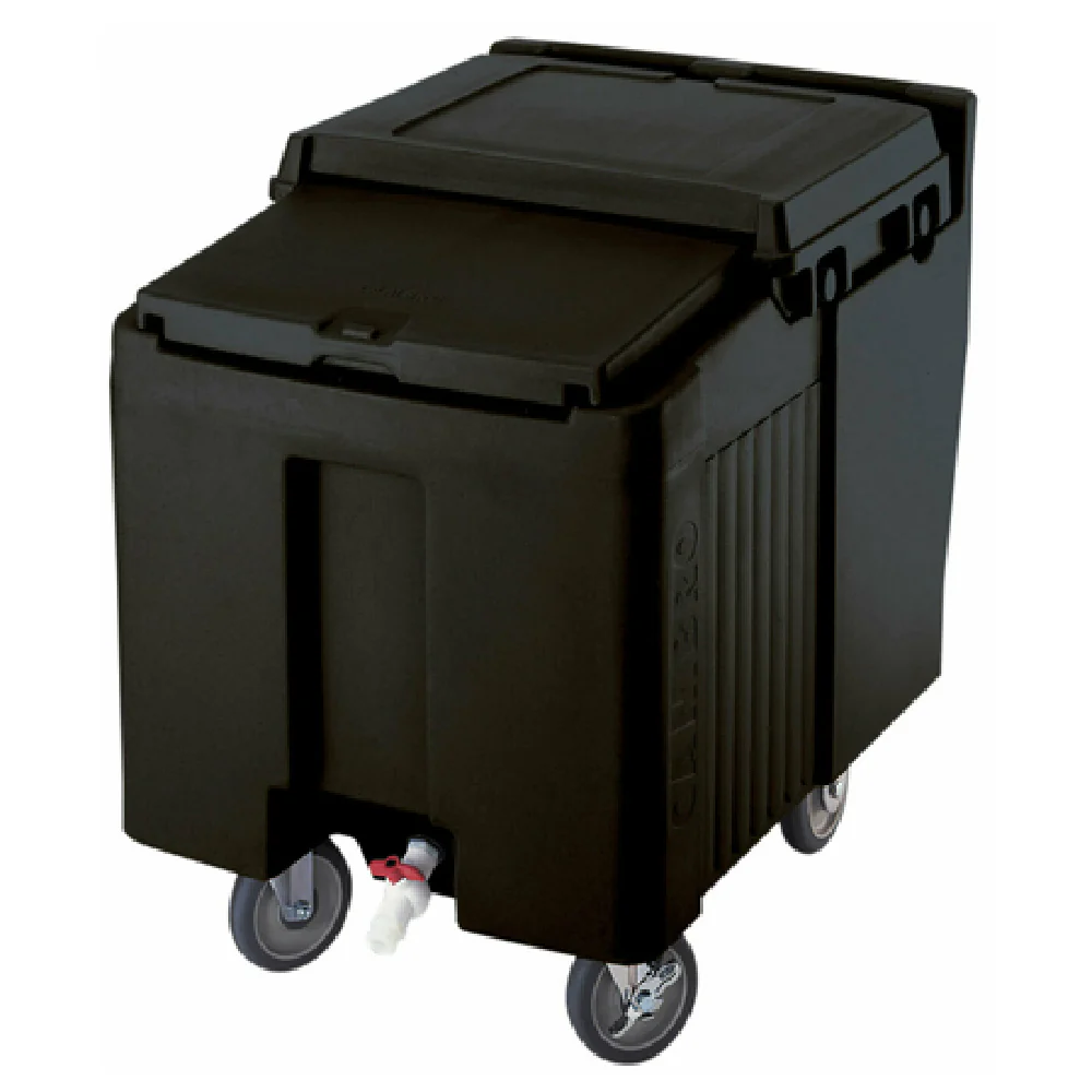 Cambro ICS125L110 23 Inch Mobile Ice Caddy Plastic with Sliding Lid Black