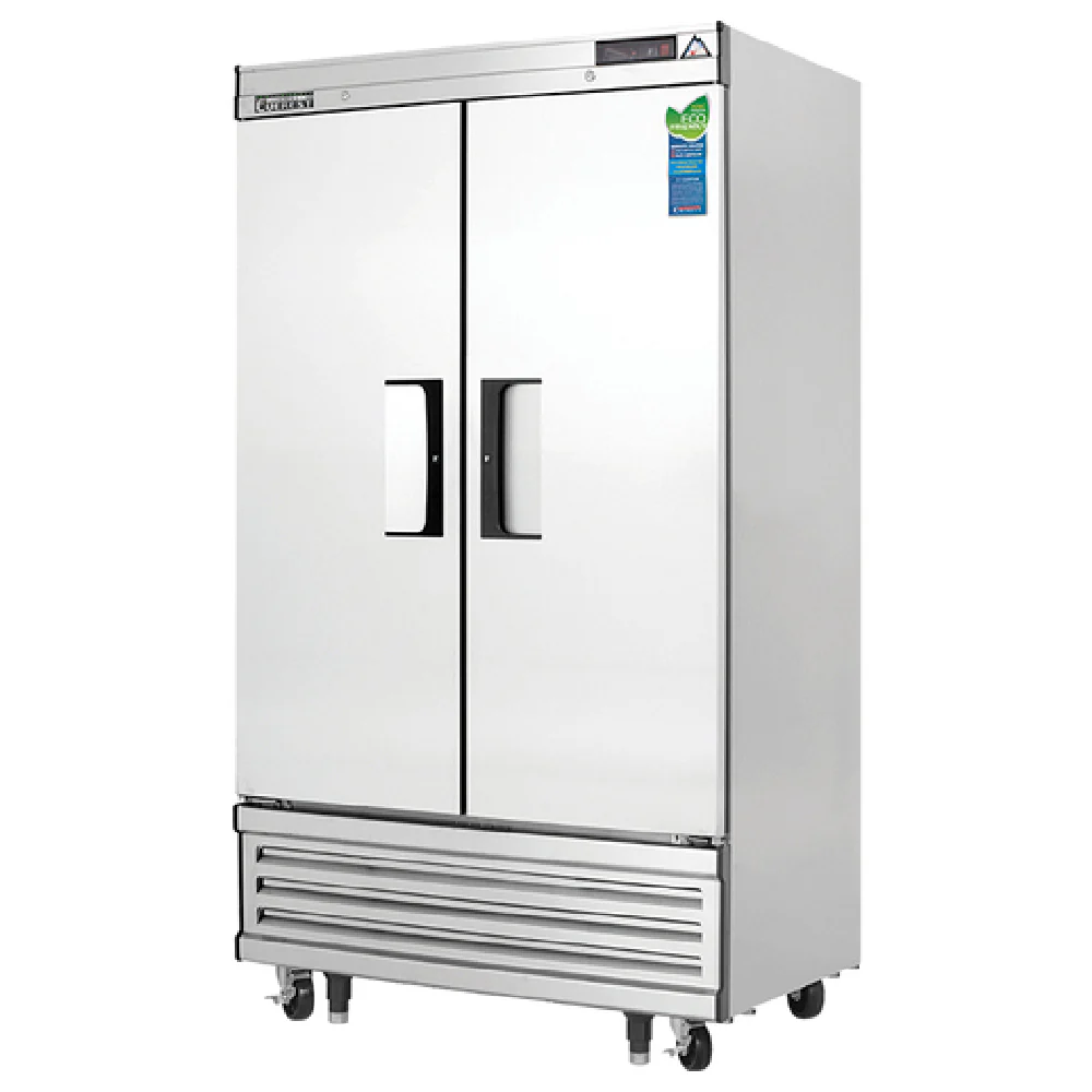 Everest Refrigeration EBNF2 39 Inch Reach-In Freezer Two Section Stainless Steel with Locking Doors and Epoxy Coated Shelves Everest Refrigeration EBNF2 39 Inch Reach-In Freezer Two Section Stainless Steel with Locking Doors and Epoxy Coated Shelves
