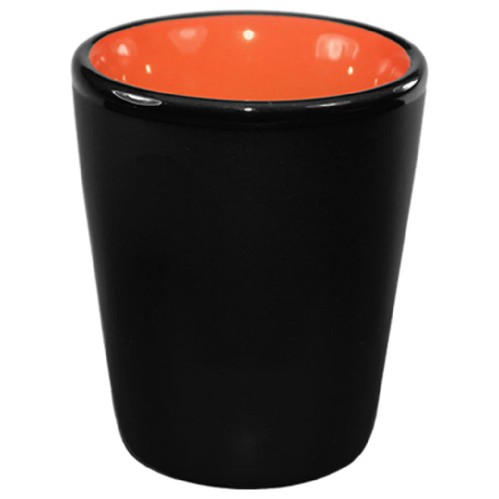 International Tableware 81122-2956/05MF-05C 1-1/2 Oz Shot Cup Black Matte Orange Interior