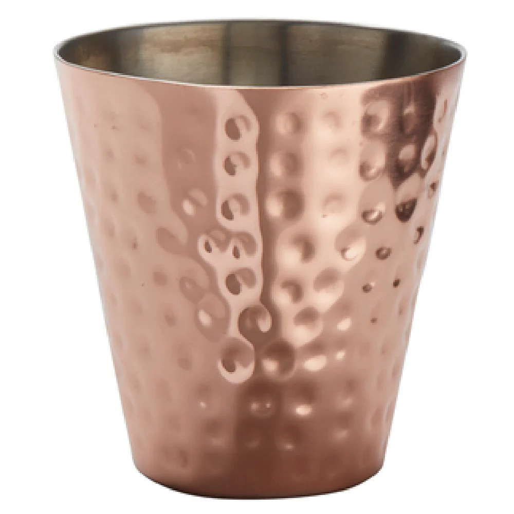 American Metalcraft HMTC12 12 Oz. Double Wall Hammered Copper Tumbler Stainless Steel
