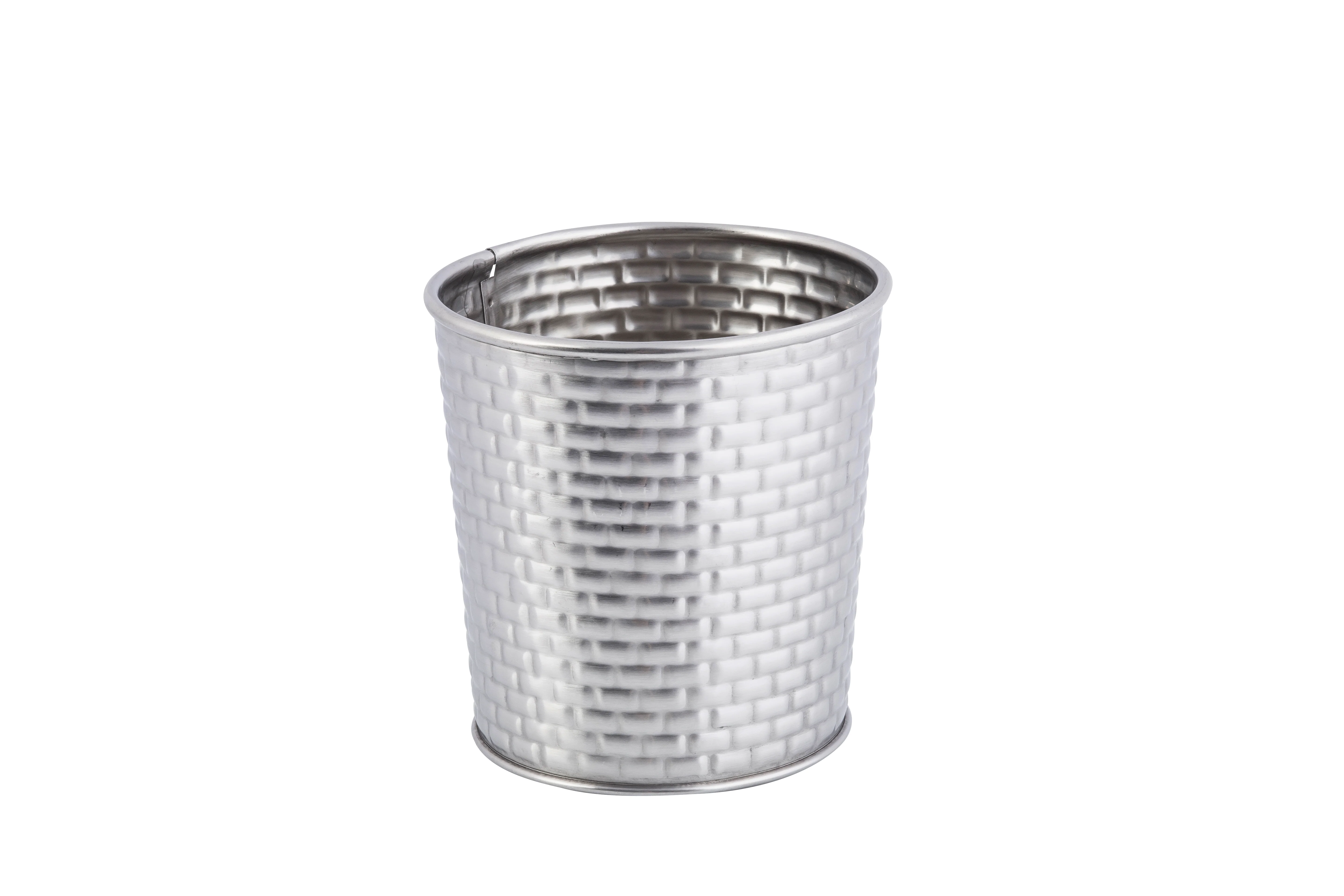 Tablecraft GTSS31 13 Oz Brickhouse Collection Cup Stainless Steel with Textured Brick