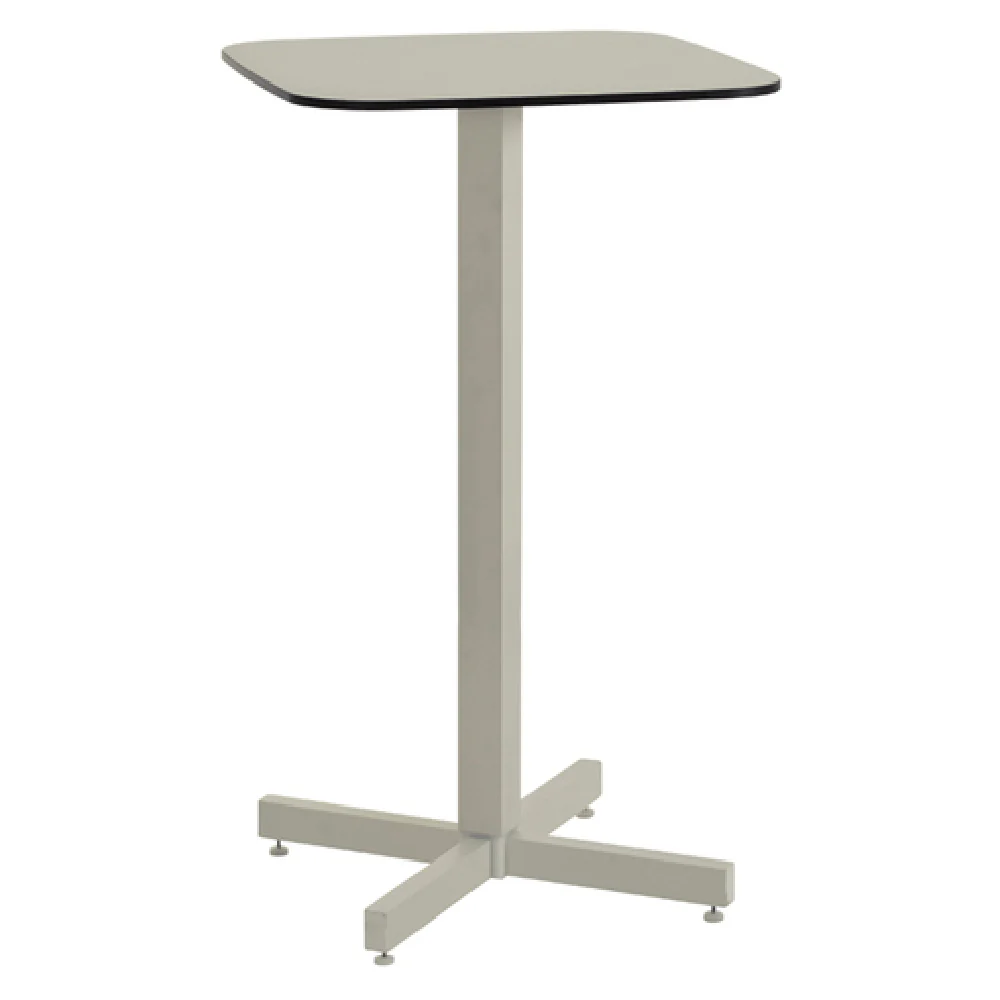 Emuamericas Llc 258-T71 24 Inch Shine Bar Table Square with Taupe HPL Top Emuamericas Llc 258-T71 24 Inch Shine Bar Table Square with Taupe HPL Top