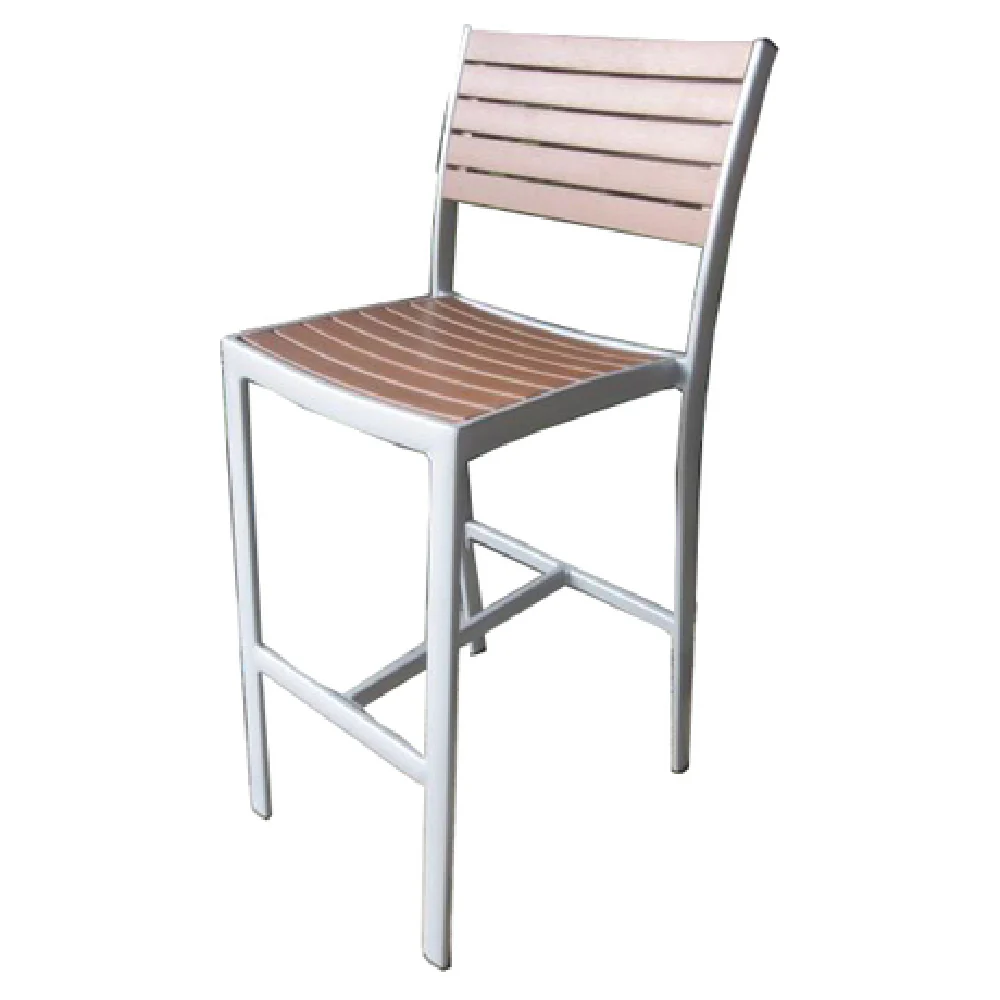JMC Furniture MALLORY BARSTOOL TAN 15 Inch Armless Outdoor Bar Stool Synthetic Teak Aluminum Frame JMC Furniture MALLORY BARSTOOL TAN 15 Inch Armless Outdoor Bar Stool Synthetic Teak Aluminum Frame