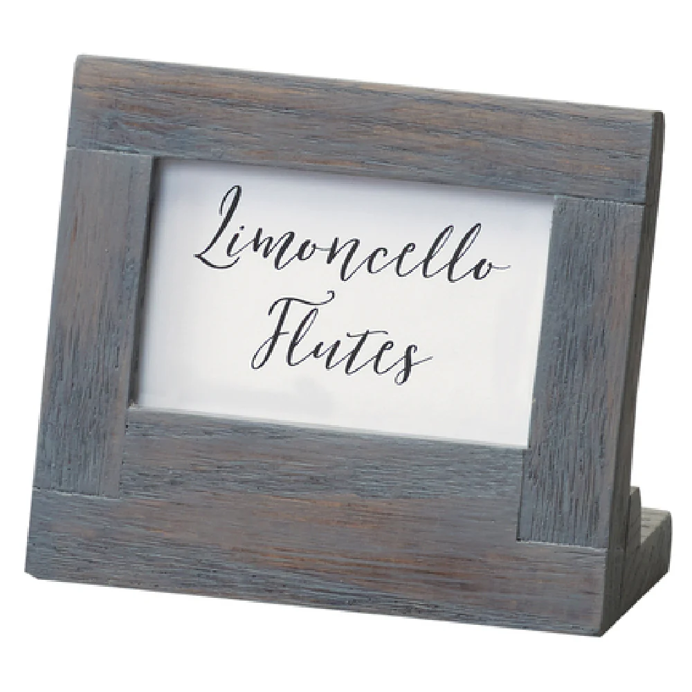 Cal Mil 3825-23-83 5 Inch Oak Menu/Card Holder Gray Wash Wood Display