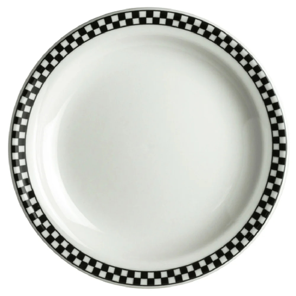 Steelite HL2191636 11-7/8 Inch Plate Narrow Rim China Black Checkers