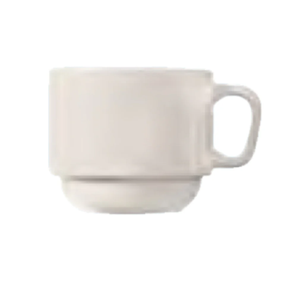 Libbey 840-116-101 7 Oz. Maui Cup Stackable Rolled Edge Porcelain Bright White