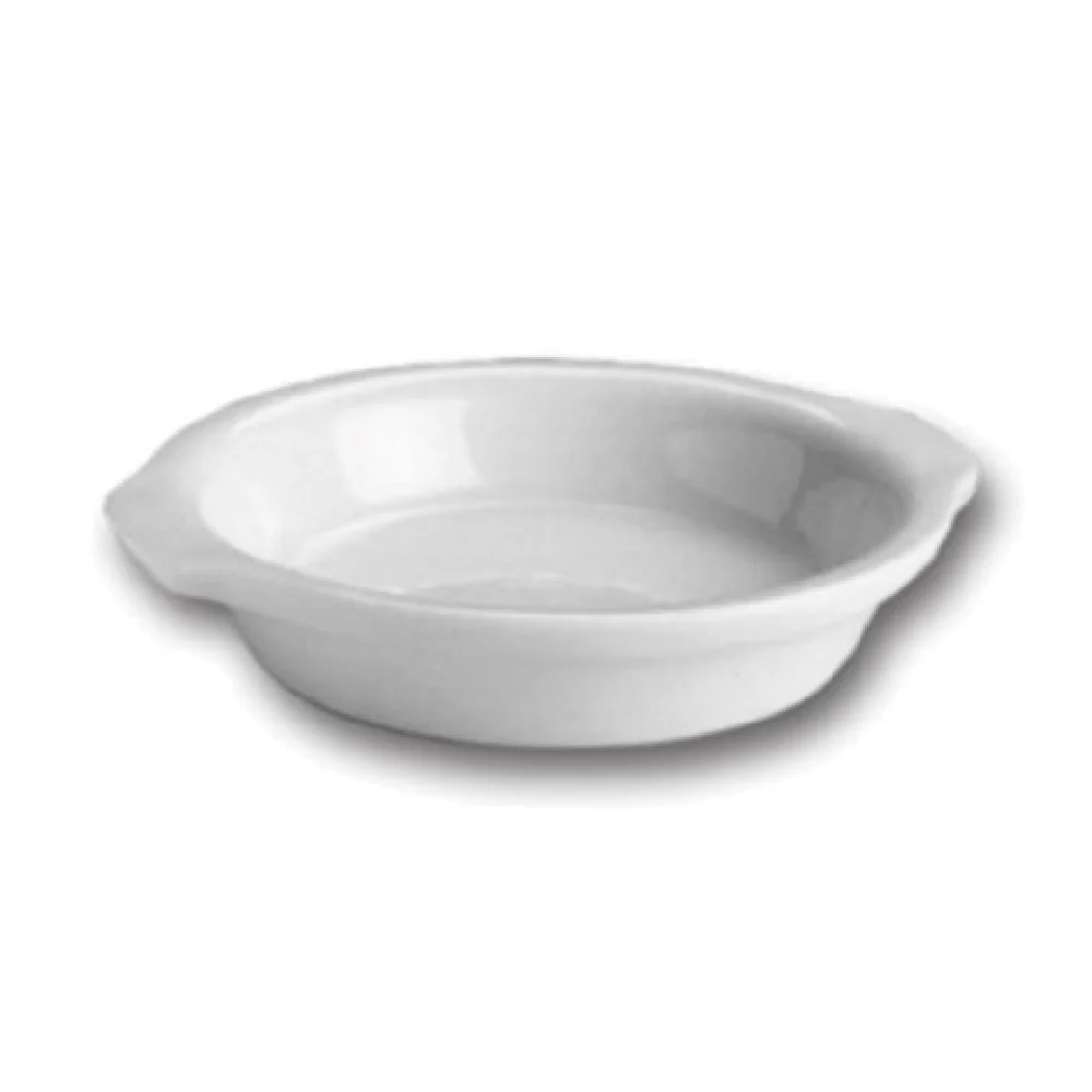 Steelite HL5130ABWA 10 Oz Au Gratin Dish Round Handled Bright White