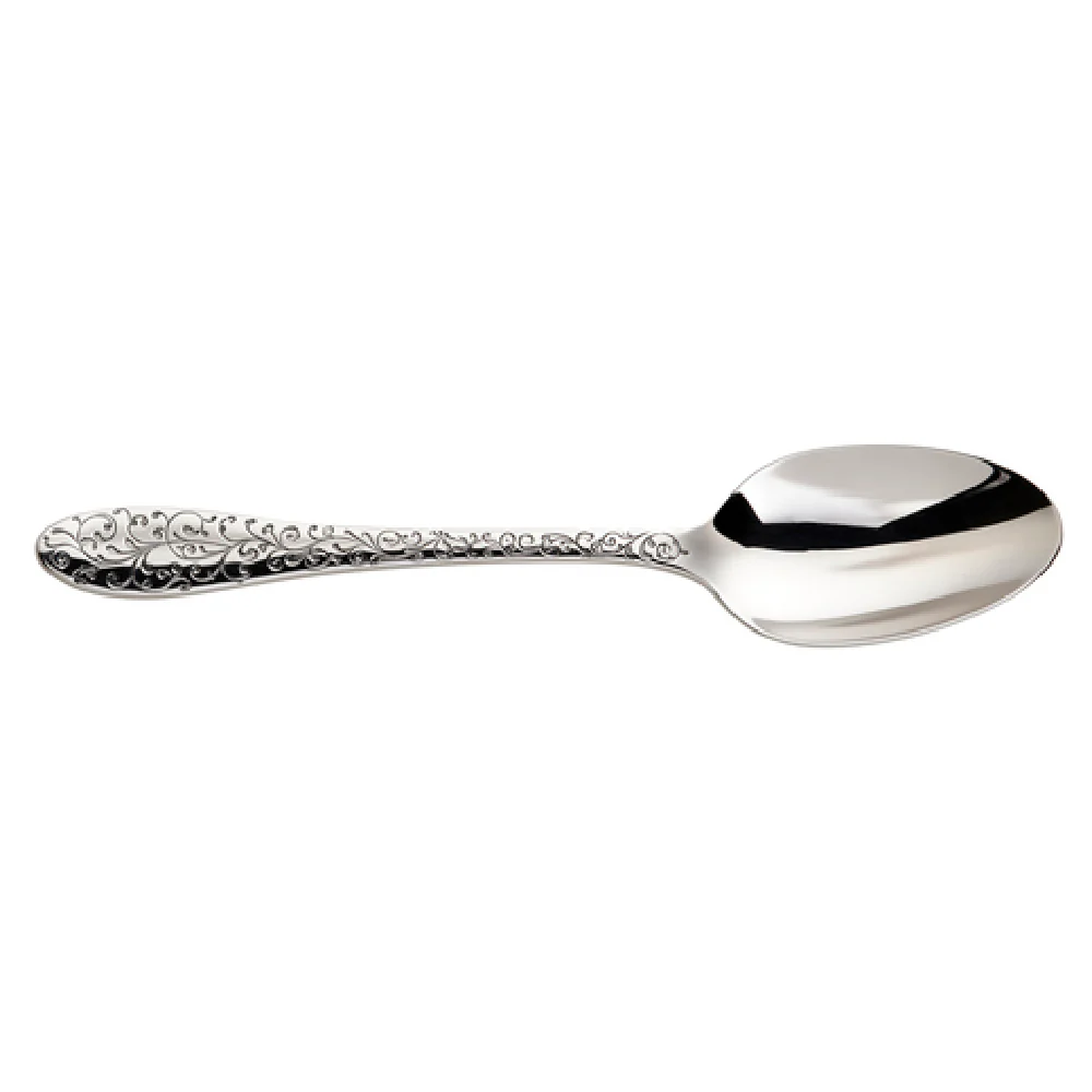 1880 Hospitality T638SDEF 7-1/8 Inch Spoon With Oval Bowl Paisley Pattern 18/10 Stainless Steel High Polished Finish