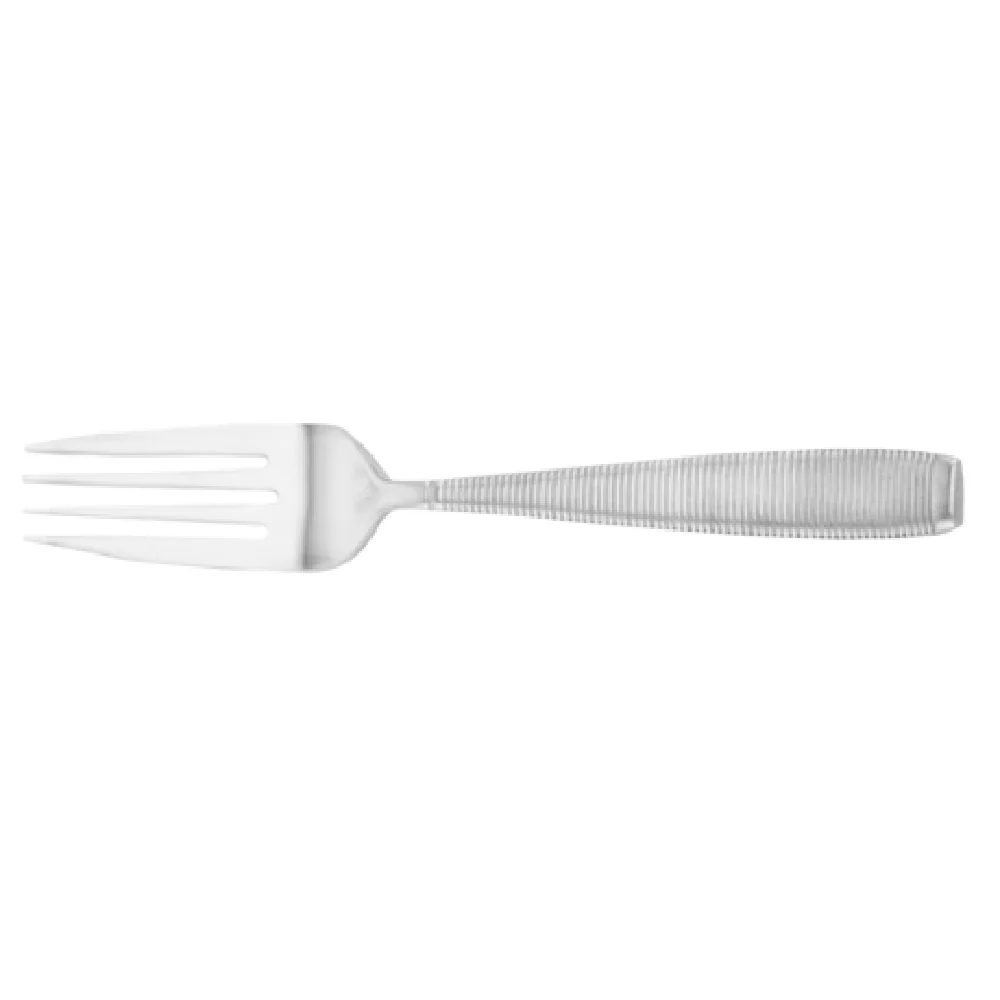 Steelite WLMAS051 8-1/8 Inch Grooved Handle Dinner Fork 18/10 Stainless Steel Mirror Finish Steelite WLMAS051 8-1/8 Inch Grooved Handle Dinner Fork 18/10 Stainless Steel Mirror Finish