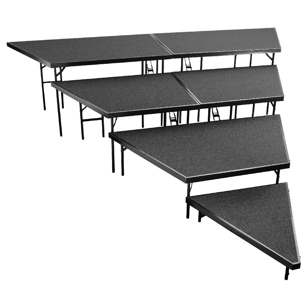 National Public Seating SPST364L 113 Inch 4 Tier Stage Platform with Folding Legs National Public Seating SPST364L 113 Inch 4 Tier Stage Platform with Folding Legs
