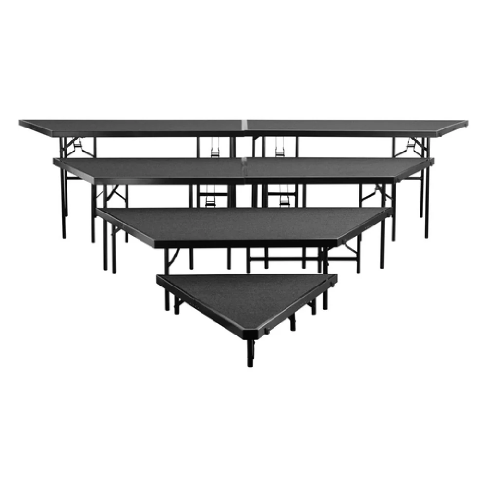 National Public Seating SPST364L 113 Inch 4 Tier Stage Platform with Folding Legs