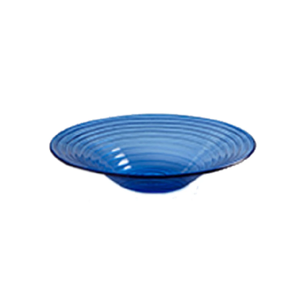 American Metalcraft GBB15 98 Oz Glacier Bowl Round Swirled Glass Blue