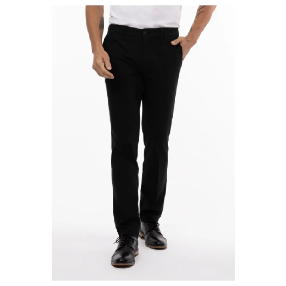 Chef Works PEC02-BLK-30 34 Inch Chino Stretch Pants Adjustable Waist Black
