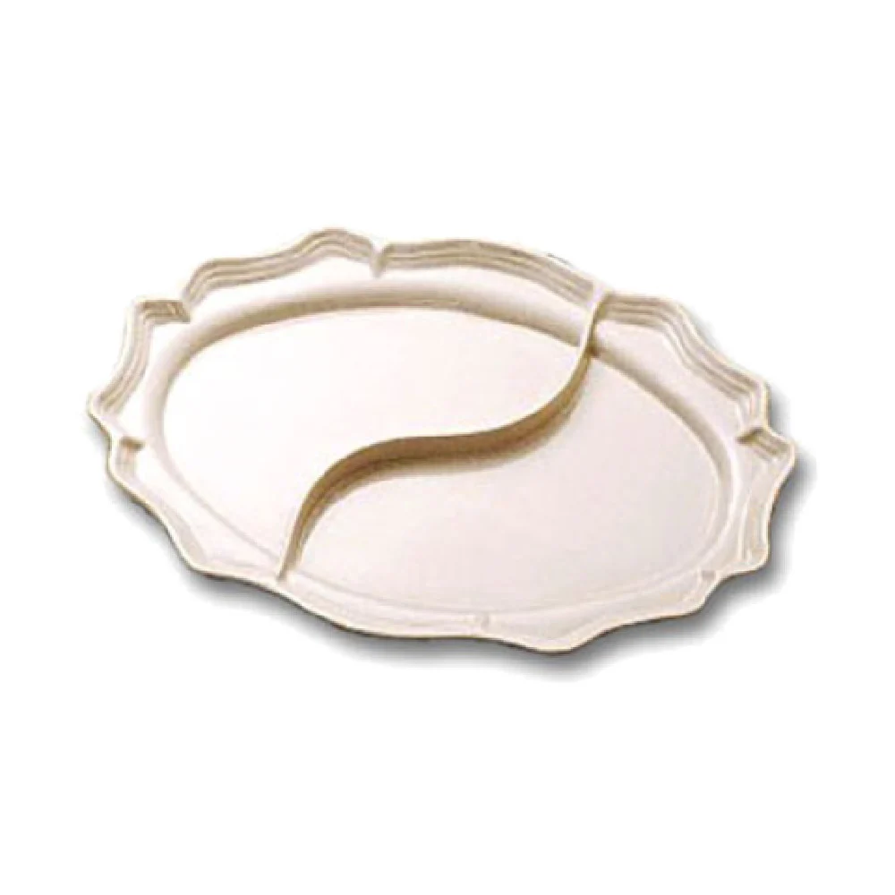 Bon Chef 2029DDKBLU 16-3/4 Inch x 22 Inch Queen Anne Divided Platter Aluminum Sandstone Dark Blue Bon Chef 2029DDKBLU 16-3/4 Inch x 22 Inch Queen Anne Divided Platter Aluminum Sandstone Dark Blue