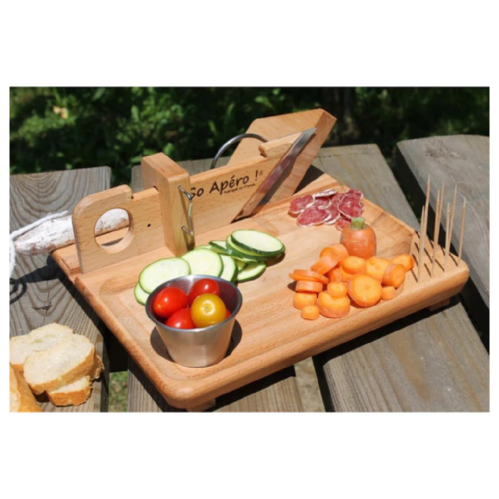 Louis Tellier GS05 11 Inch Sausage Slicer and Tray Handcrafted with Locking Bolt Louis Tellier GS05 11 Inch Sausage Slicer and Tray Handcrafted with Locking Bolt