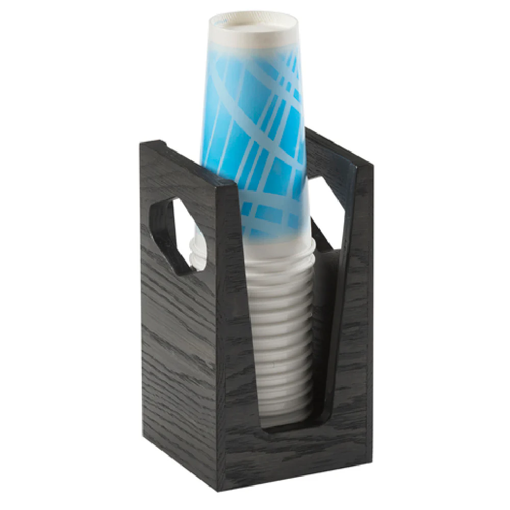 Cal Mil 3812-87 5 Inch Cinderwood Cup and Lid Organizer Oak Wood Dark Ash Gray
