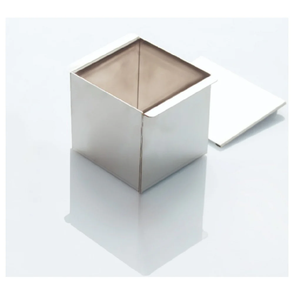 JB Prince MA325 4 Inch Cubo Travel Cake Mold Stainless Steel Made in Italy JB Prince MA325 4 Inch Cubo Travel Cake Mold Stainless Steel Made in Italy