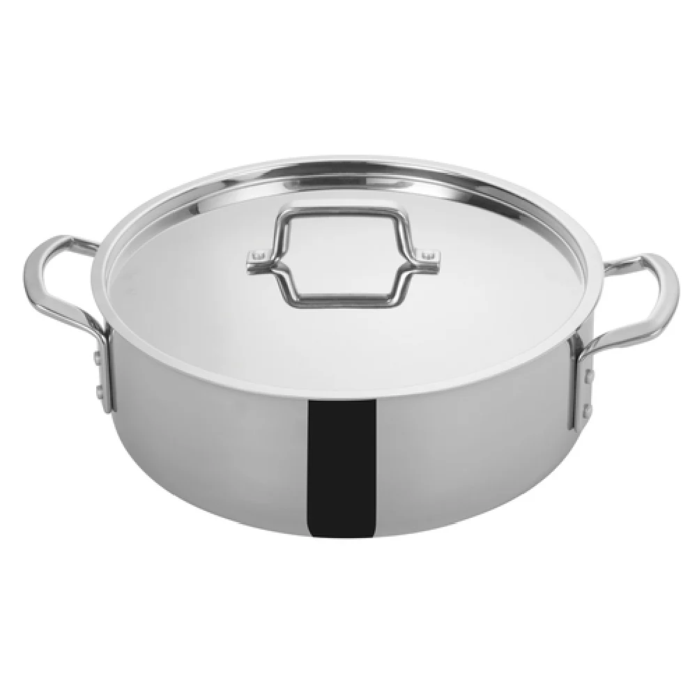 Winco TGBZ-12 12 Qt Tri-Gen Brazier with Cover Stainless Steel Aluminum Core