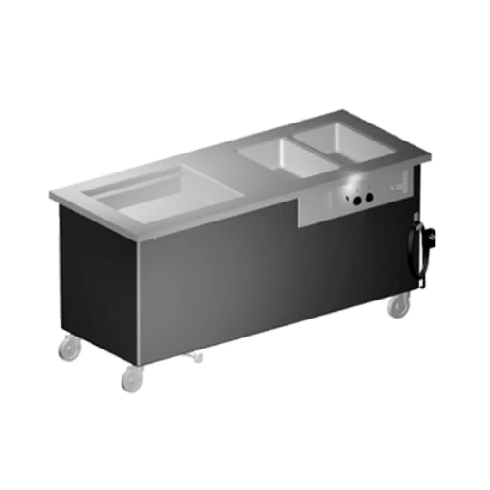 Delfield KH2C-74-NU 74 Inch Hot and Cold Serving Counter with 2 Wells and Stainless Steel Top
