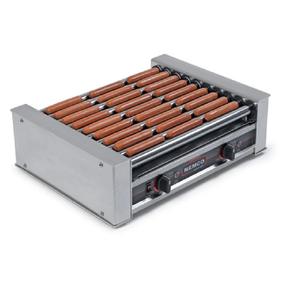 Nemco 8045SXW 35 Inch Hot Dog Grill Roller Electric Stainless Steel with 10 Coated Rollers Nemco 8045SXW 35 Inch Hot Dog Grill Roller Electric Stainless Steel with 10 Coated Rollers