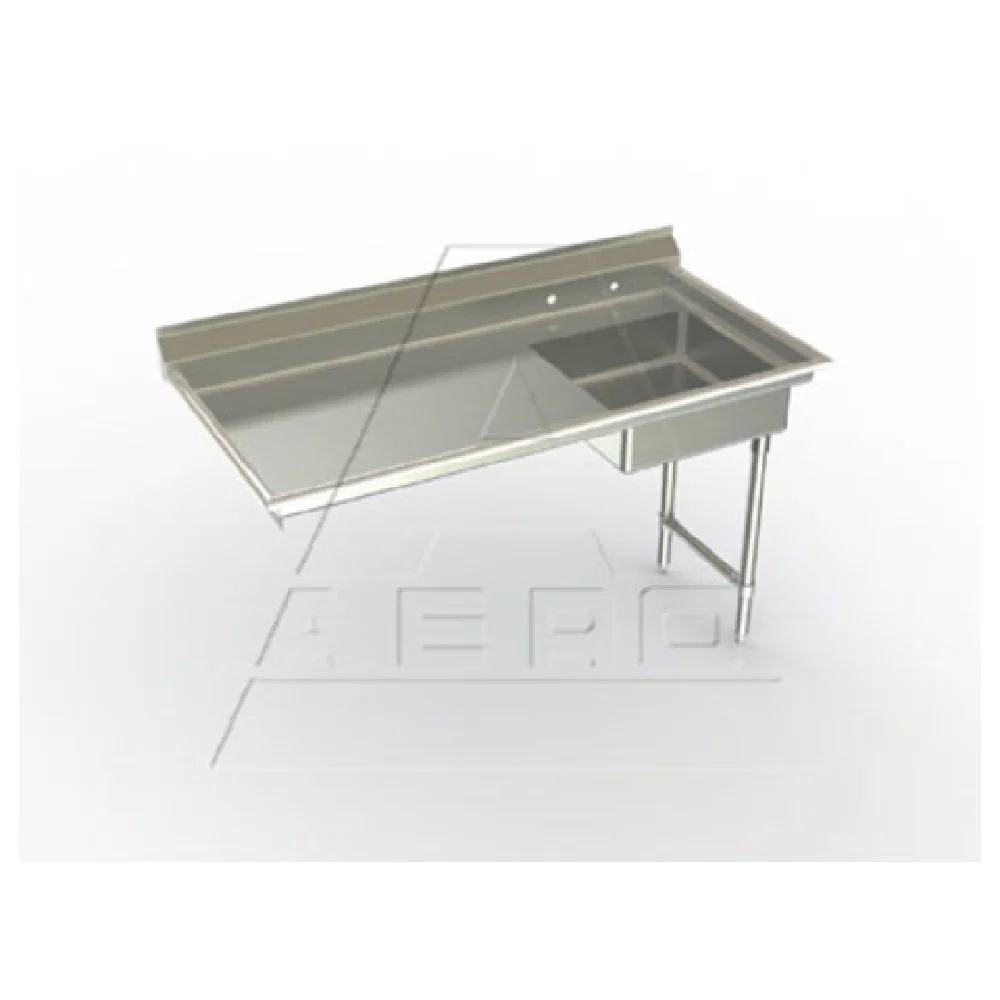 AERO Manufacturing 3USD-R-48 48 Inch Under Counter Delux Soiled Dishtable Stainless Steel with 7 Inch Backsplash AERO Manufacturing 3USD-R-48 48 Inch Under Counter Delux Soiled Dishtable Stainless Steel with 7 Inch Backsplash