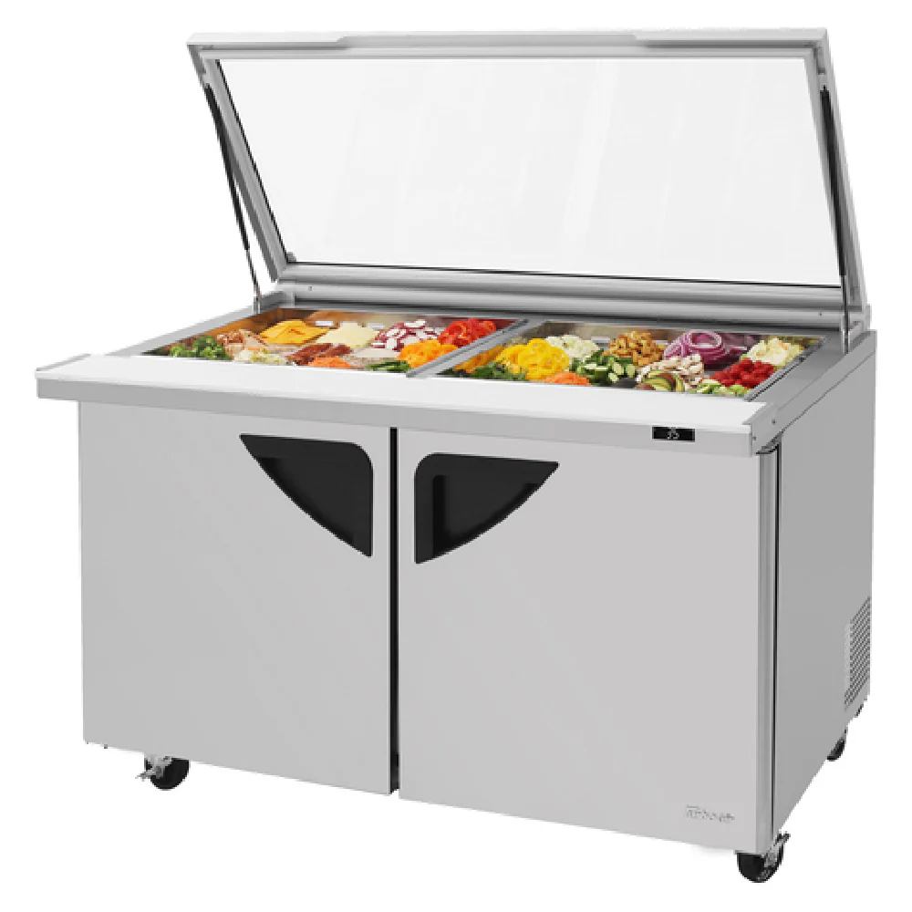 Turbo Air TST-60SD-24-N-GL 60 Inch Super Deluxe Sandwich Salad Unit with Glass Lid